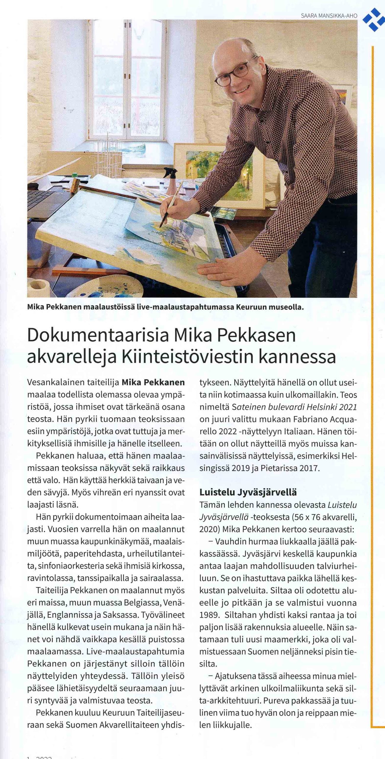 Artikkeli Keski-Suomen Kiinteistöviesti 1/2022 lehdessä