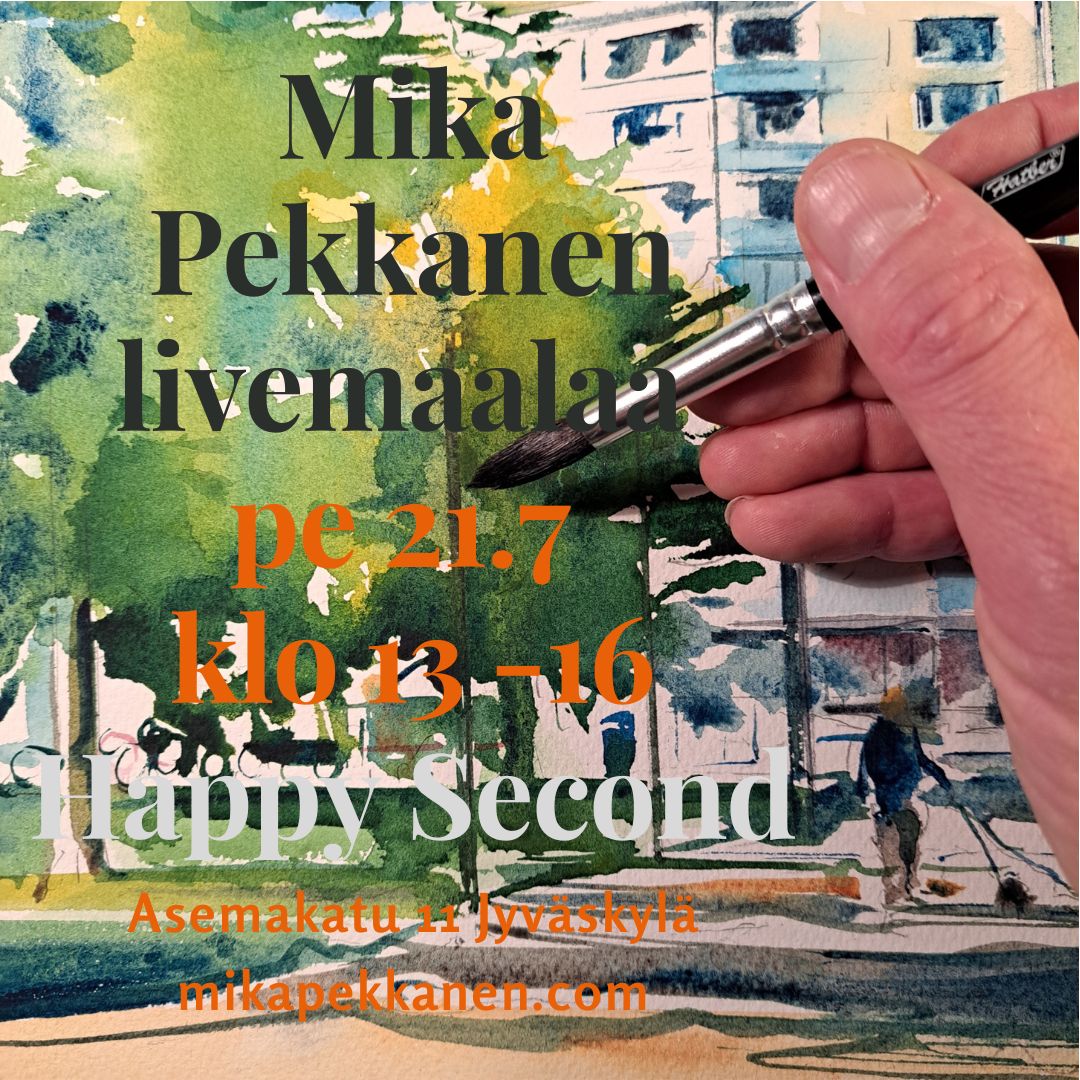 Livemaalaus pe. 21.7 klo 13- 16 Happy Secondin yläkerrassa Asemakatu 11 Jyväskylässä