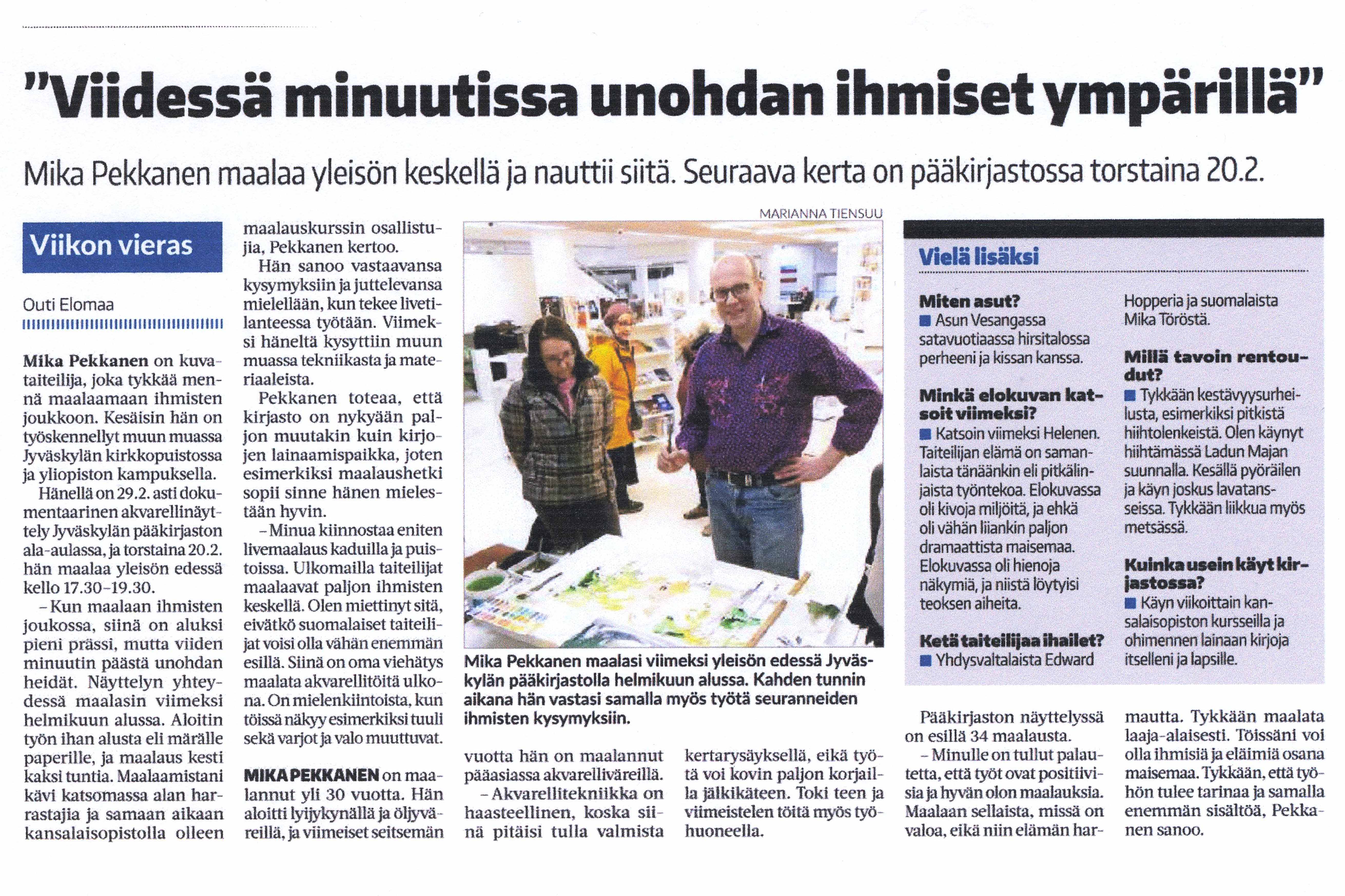 Suur-jyväskylän Lehdessä viikon vieraana 19.2.2020