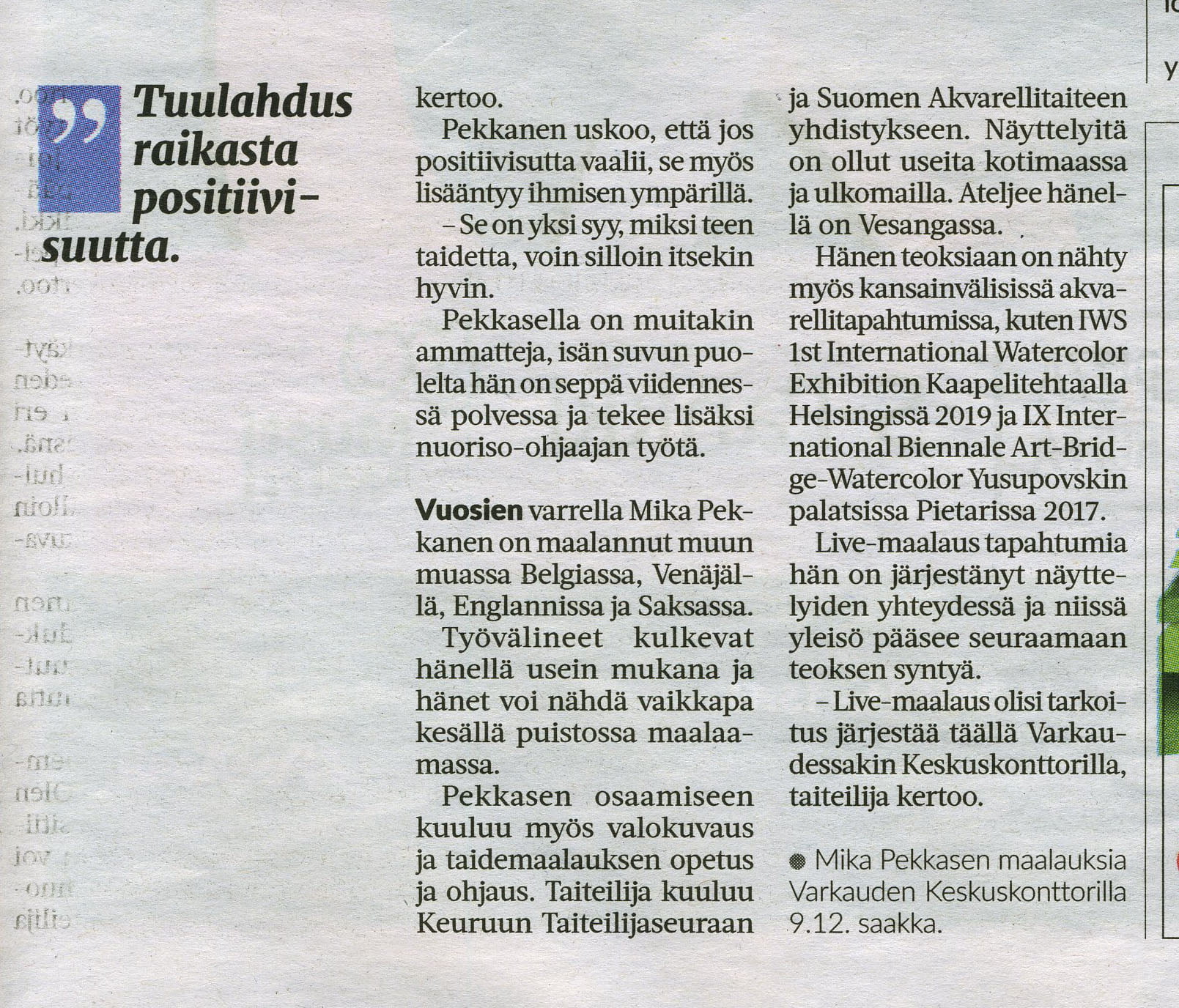 Warkauden lehti Mika Pekkanen Keskuskonttorilla